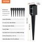 Ακίδα εδάφους άγκυρας VEVOR Fence Post, 8 Pack 24 x 4 x 4 ίντσες/61 x 10,2 x 10,2 cm Εξωτερική διάμετρος (εσωτερική διάμετρος 3,5 x 3,5 ίντσες/ 8,9 x 8,9 cm), μεταλλική μαύρη σκόνη με επίστρωση πάσσαλου, για κιγκλίδωμα κήπου