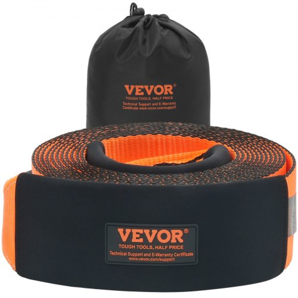 Ιμάντας ρυμούλκησης VEVOR Recovery 4" x 30'/10,2 cm x 9,1 m, 46.500 lbs/21.099 kg Αντοχή σε θραύση, Τριπλοί ενισχυμένοι ιμάντες βρόχου, Tree Saver, ρυμούλκηση και ανάκτηση εκτός δρόμου, ακραία αντοχή στις καιρικές συνθήκες, προστατευτική θήκη