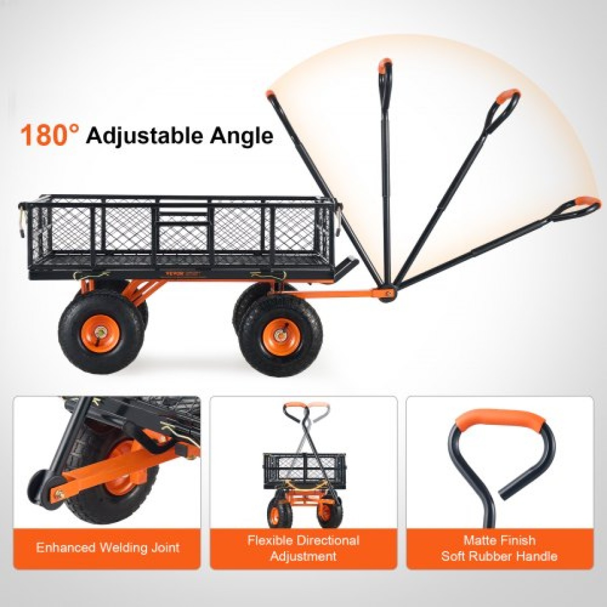 VEVOR Garden Dump Cart Βαρέως τύπου μεταλλικά καρότσια και βαγόνια 880 λίβρες/399,2 κιλά Φόρτωση