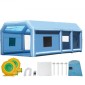 Φουσκωτός θάλαμος βαφής VEVOR, 29,5 x 15,7 x 11,8 ft/9 x 4,8 x 3,6 m Φουσκωτός θάλαμος ψεκασμού, με ισχυρούς φυσητήρες 950 W+750 W και σύστημα φίλτρου αέρα, φορητός θάλαμος βαφής αυτοκινήτου για μεγάλα φορτηγά, μεγάλα φορτηγά μηχανημάτων, Large