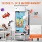 Επαγγελματικός καταψύκτης VEVOR 20,12 Cu.ft, Reach In όρθιος καταψύκτης μονή πόρτα, αυτόματη απόψυξη από ανοξείδωτο ατσάλι με 3 ρυθμιζόμενα ράφια, έλεγχος θερμοκρασίας από -13 έως 5℉ και 4 τροχούς