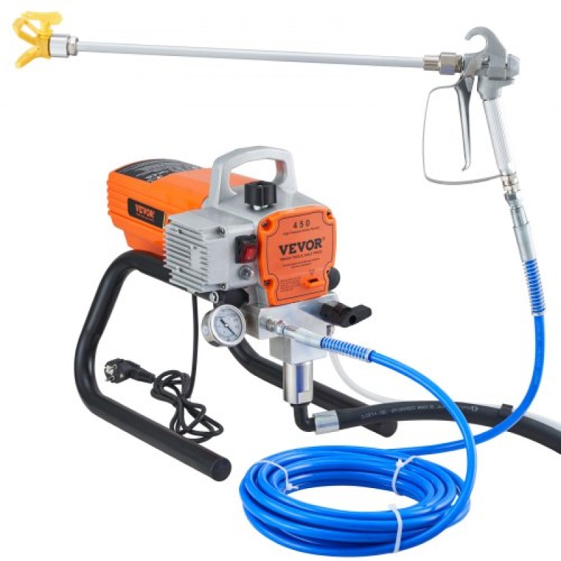 VEVOR Paint Sprayer, 1500W Airless Paint Sprayer, Hose Paint Gun 3000PSI Paint Sprayers for Home for ships, γέφυρες, πύργους, στύλους και άλλες μεγάλες μεταλλικές κατασκευές μεγάλης διάρκειας βιομηχανίας