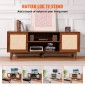 Βάση τηλεόρασης VEVOR Rattan 191 εκ. Τηλεόραση Boho Ντουλάπα TV Ντουλάπι τηλεόρασης Καρυδιά