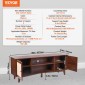 Βάση τηλεόρασης VEVOR Rattan 191 εκ. Τηλεόραση Boho Ντουλάπα TV Ντουλάπι τηλεόρασης Καρυδιά