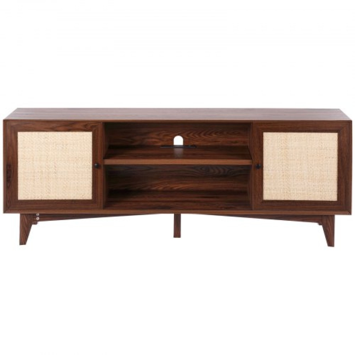 Βάση τηλεόρασης VEVOR Rattan 191 εκ. Τηλεόραση Boho Ντουλάπα TV Ντουλάπι τηλεόρασης Καρυδιά