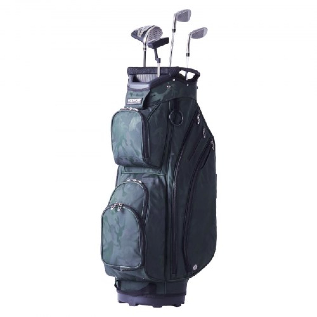 Τσάντα VEVOR Golf Cart with 14 Way Organizer Divider Top, Premium Nylon τσάντα 11 τσέπες, ανθεκτικές τσάντες γκολφ με λαβές & κάλυμμα σκόνης & αποσπώμενα λουριά για άνδρες και γυναίκες, Army Green
