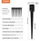 VEVOR Fence Post Anchor Ground Spike, 8 πακέτο 36 x 4 x 4 ίντσες εξωτερική διάμετρος (εσωτερική διάμετρος 3,5 x 3,5 ίντσες), μεταλλική μαύρη σκόνη με επίστρωση πάσσαλου, για κιγκλίδωμα κήπου κατάστρωμα γραμματοκιβωτίου