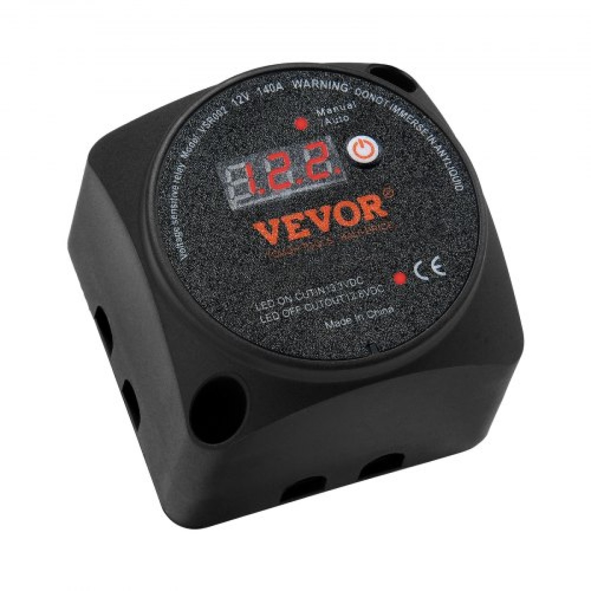 VEVOR Dual Battery Isolator Kit, 12V 140Amp, χειροκίνητες και αυτόματες λειτουργίες VSR Voltage Sensitive Relay με οθόνη LCD, Smart Battery Isolator for ATV UTV RV Camper Off-Road Vehicle Caravan Truck Boat Yacht
