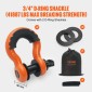 VEVOR Heavy Duty Tow Strap Recovery Kit 3" x 30 ft (MBS-36.000 lbs) Ιμάντας για βαρούλκο Tree Saver, Τριπλός ενισχυμένος βρόχος & προστατευτικά μανίκια & τσάντα αποθήκευσης, δεσμίδες D-Ring 3/4", για Truck Jeep SUV ATV
