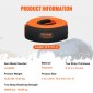 VEVOR Heavy Duty Tow Strap Recovery Kit 3" x 30 ft (MBS-36.000 lbs) Ιμάντας για βαρούλκο Tree Saver, Τριπλός ενισχυμένος βρόχος & προστατευτικά μανίκια & τσάντα αποθήκευσης, δεσμίδες D-Ring 3/4", για Truck Jeep SUV ATV