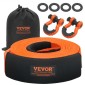 VEVOR Heavy Duty Tow Strap Recovery Kit 3" x 30 ft (MBS-36.000 lbs) Ιμάντας για βαρούλκο Tree Saver, Τριπλός ενισχυμένος βρόχος & προστατευτικά μανίκια & τσάντα αποθήκευσης, δεσμίδες D-Ring 3/4", για Truck Jeep SUV ATV