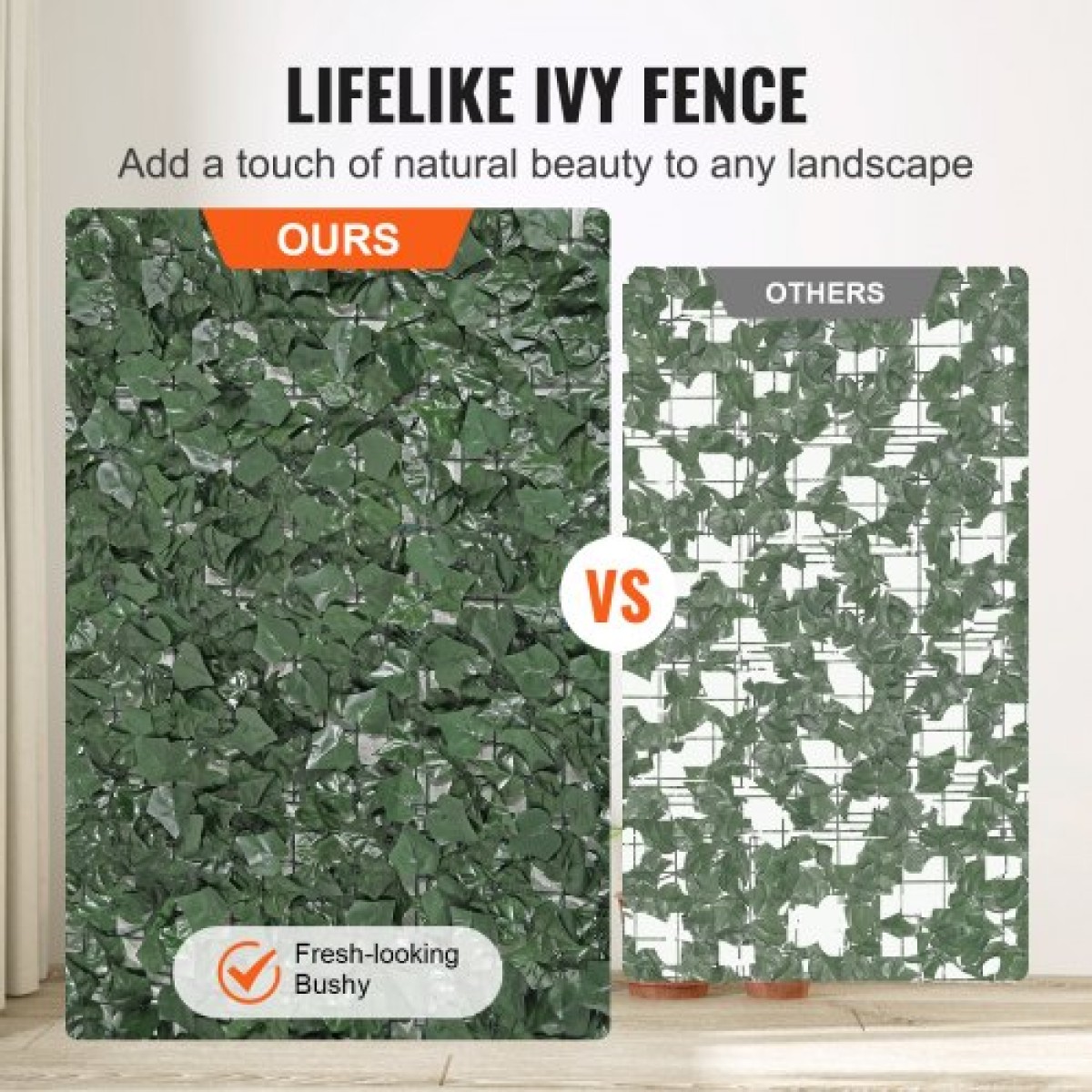 VEVOR Ivy Privacy Fence, 1500 x 2490 mm Τεχνητή πράσινη οθόνη τοίχου, Greenery Ivy Fence με ενισχυμένη άρθρωση, Faux Hedges Διακόσμηση αμπελόφυλλων για εξωτερικό κήπο, αυλή, διακόσμηση βεράντας