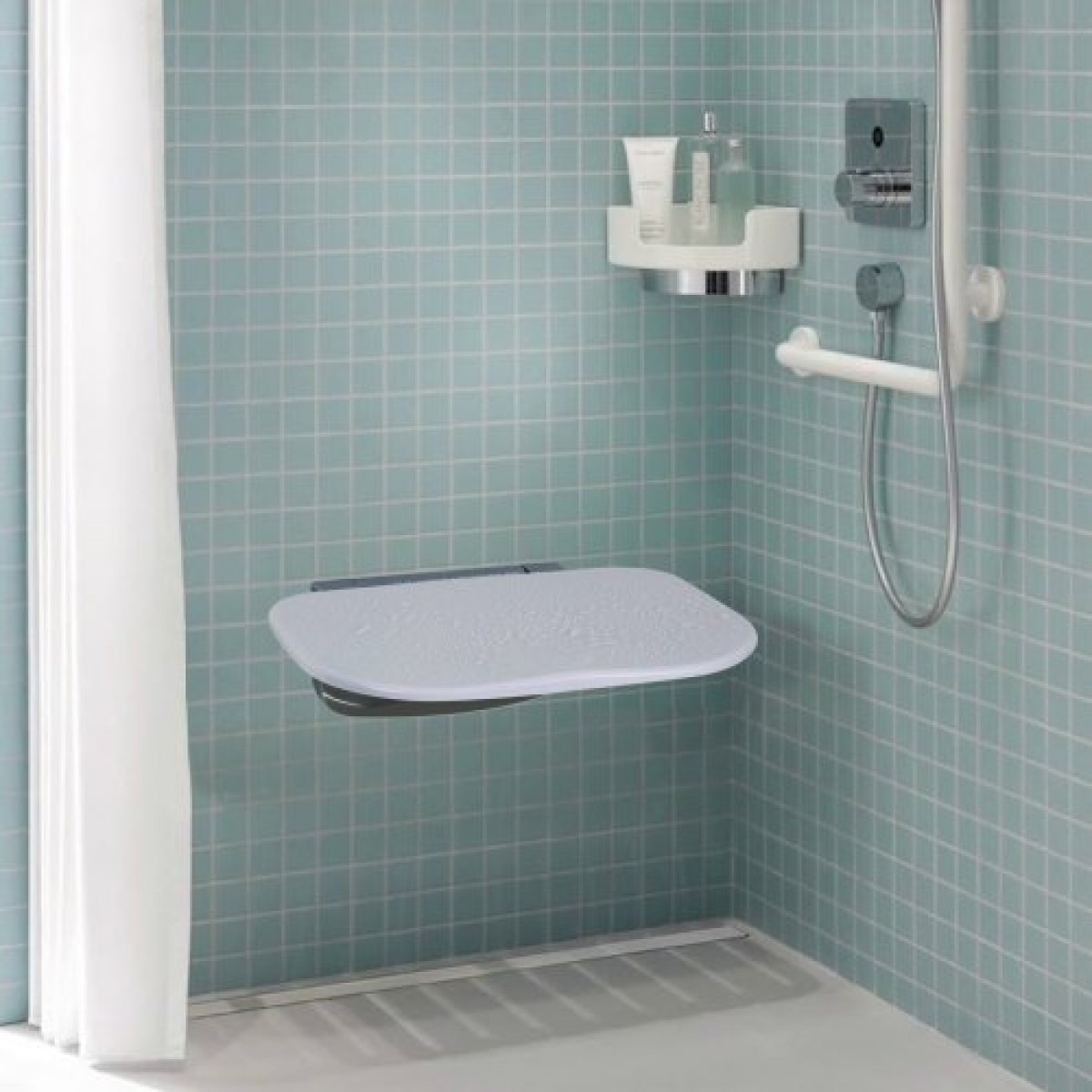 VEVOR Πτυσσόμενο κάθισμα ντους 13,6"/34,5 cm x 12,8"/32,5 cm Επιτοίχιος πάγκος ντους 450 lbs/204,1 kg