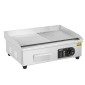 Εμπορική ηλεκτρική σχάρα VEVOR, 535 x 300 mm, 3200W, ρυθμιζόμενος έλεγχος θερμοκρασίας 50-300°C, σώμα από ανοξείδωτο ατσάλι, μισό αυλακωτό, μισό επίπεδο, με 2 σπάτουλες, 2 βούρτσες και 4 μαξιλαράκια ποδιών, για μπριζόλα, τηγανίτα
