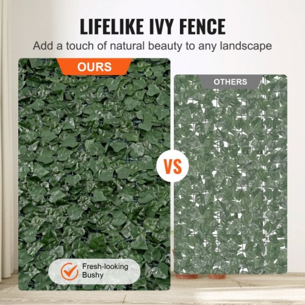VEVOR Ivy Privacy Fence, Τεχνητή πράσινη οθόνη τοίχου 1,5 x 2,5 m, Greenery Ivy Fence με διχτυωτό πανί και ενισχυμένη άρθρωση, Faux Hedges Διακόσμηση αμπελόφυλλων για εξωτερικό κήπο, αυλή, μπαλκόνι