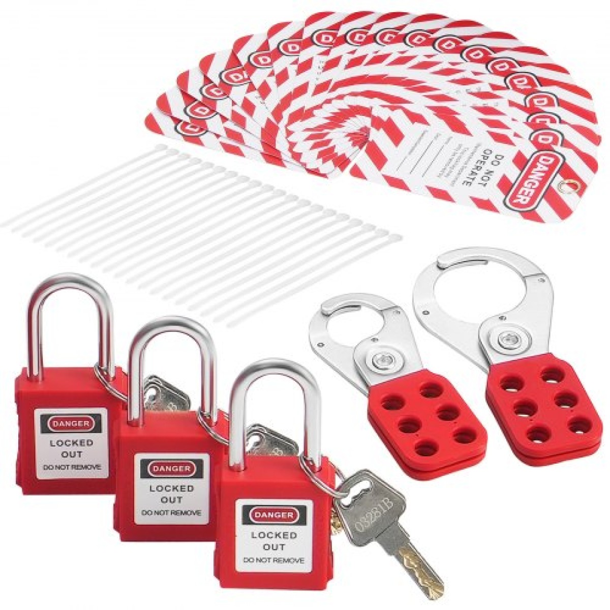 VEVOR Electrical Lockout Tagout Kit, 60 PCS Safety Lockout Tagout Station Περιλαμβάνει λουκέτα, Hasps, Tags, Nylon Ties, Expansion Kit και Lockout Station Board, για βιομηχανική, ηλεκτρική ενέργεια