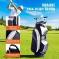 Τσάντα VEVOR Golf Cart με 14 Way Organizer Divider Top, 36" τσάντα Premium νάιλον με πολλές τσέπες, ανθεκτικές τσάντες γκολφ με λαβές & κάλυμμα σκόνης & αποσπώμενα λουριά για άνδρες και γυναίκες, μαύρο χρώμα-μπλοκ