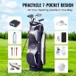 Τσάντα VEVOR Golf Cart με 14 Way Organizer Divider Top, 36" τσάντα Premium νάιλον με πολλές τσέπες, ανθεκτικές τσάντες γκολφ με λαβές & κάλυμμα σκόνης & αποσπώμενα λουριά για άνδρες και γυναίκες, μαύρο χρώμα-μπλοκ