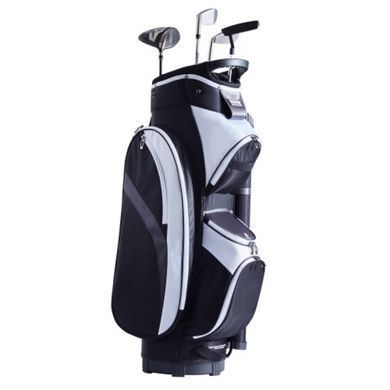 Τσάντα VEVOR Golf Cart με 14 Way Organizer Divider Top, 36" τσάντα Premium νάιλον με πολλές τσέπες, ανθεκτικές τσάντες γκολφ με λαβές & κάλυμμα σκόνης & αποσπώμενα λουριά για άνδρες και γυναίκες, μαύρο χρώμα-μπλοκ