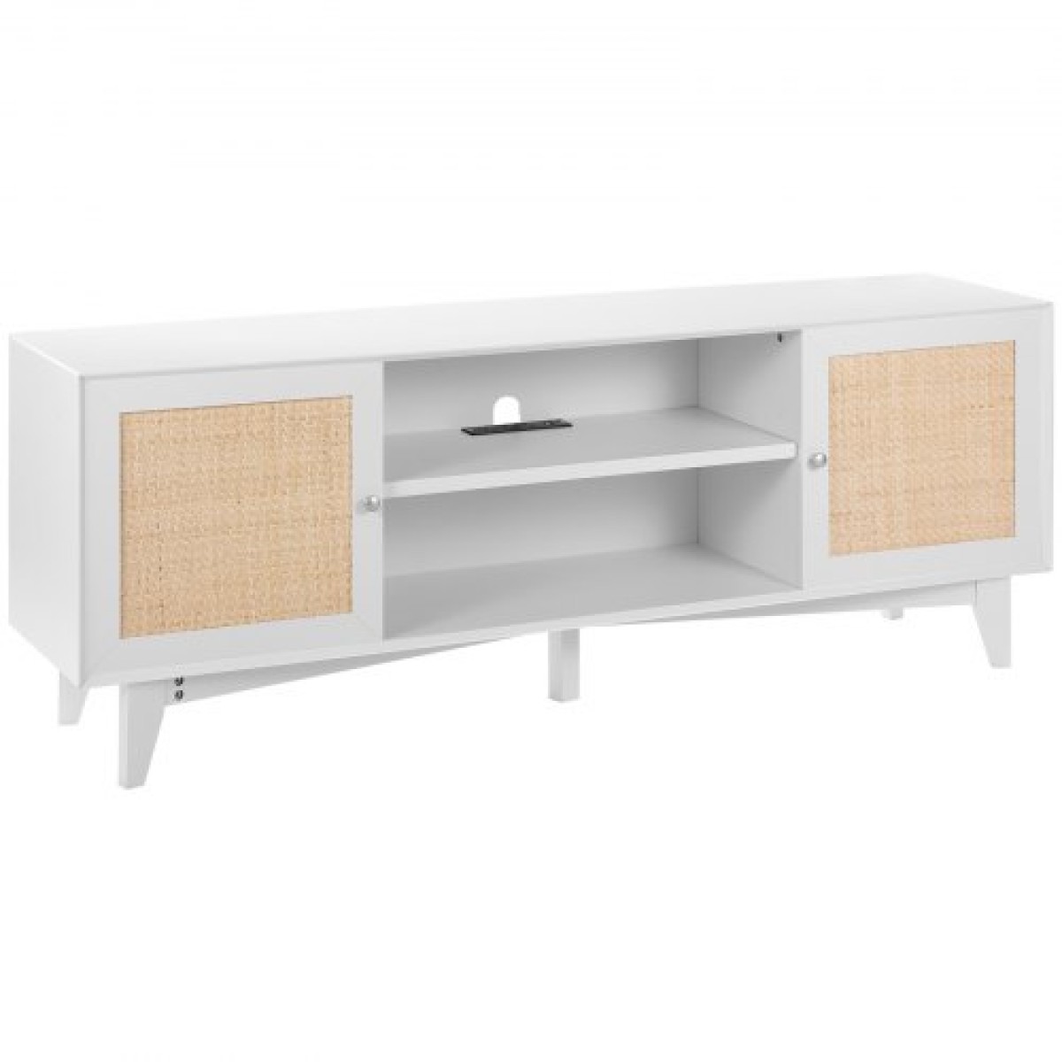 Βάση τηλεόρασης VEVOR Rattan 191cm Ντουλάπι τηλεόρασης Boho Ντουλάπι τηλεόρασης Λευκό