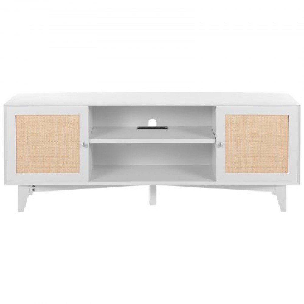 Βάση τηλεόρασης VEVOR Rattan 191cm Ντουλάπι τηλεόρασης Boho Ντουλάπι τηλεόρασης Λευκό