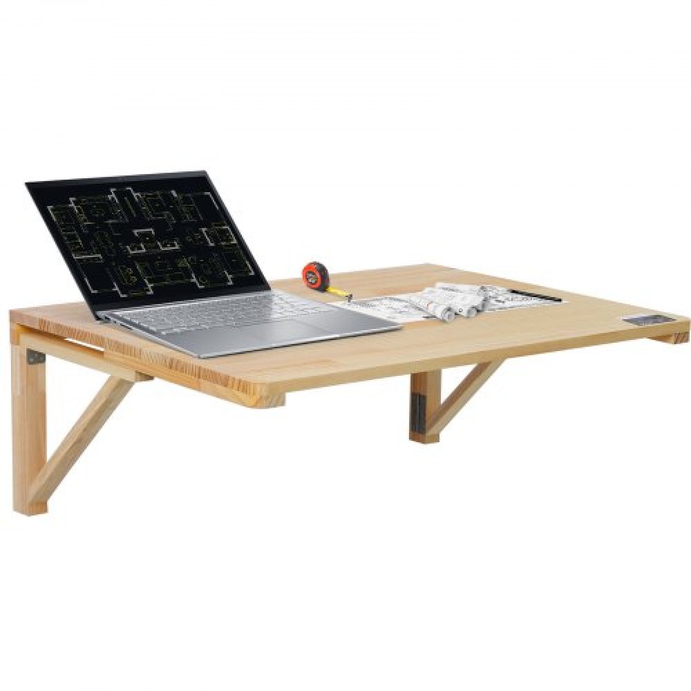 VEVOR Επιτοίχιο Πτυσσόμενο Τραπέζι, 31,5" x 23,62" Επιτοίχιο Πτυσσόμενο Τραπέζι, Ξύλινο Επιπλωτό Γραφείο με Σιδερένιο Στήριγμα, Πτυσσόμενο Γραφείο για Μικρούς Χώρους, Γραφείο σπιτιού, Τραπεζαρία, Πλυντήριο ρούχων, Κουζίνα, Μπαρ