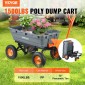 VEVOR Poly Garden Dump Cart Heavy-ty Yard Carts and Wagons 1500 lbs/680,4 kg 13"/33 cm Ελαστικά