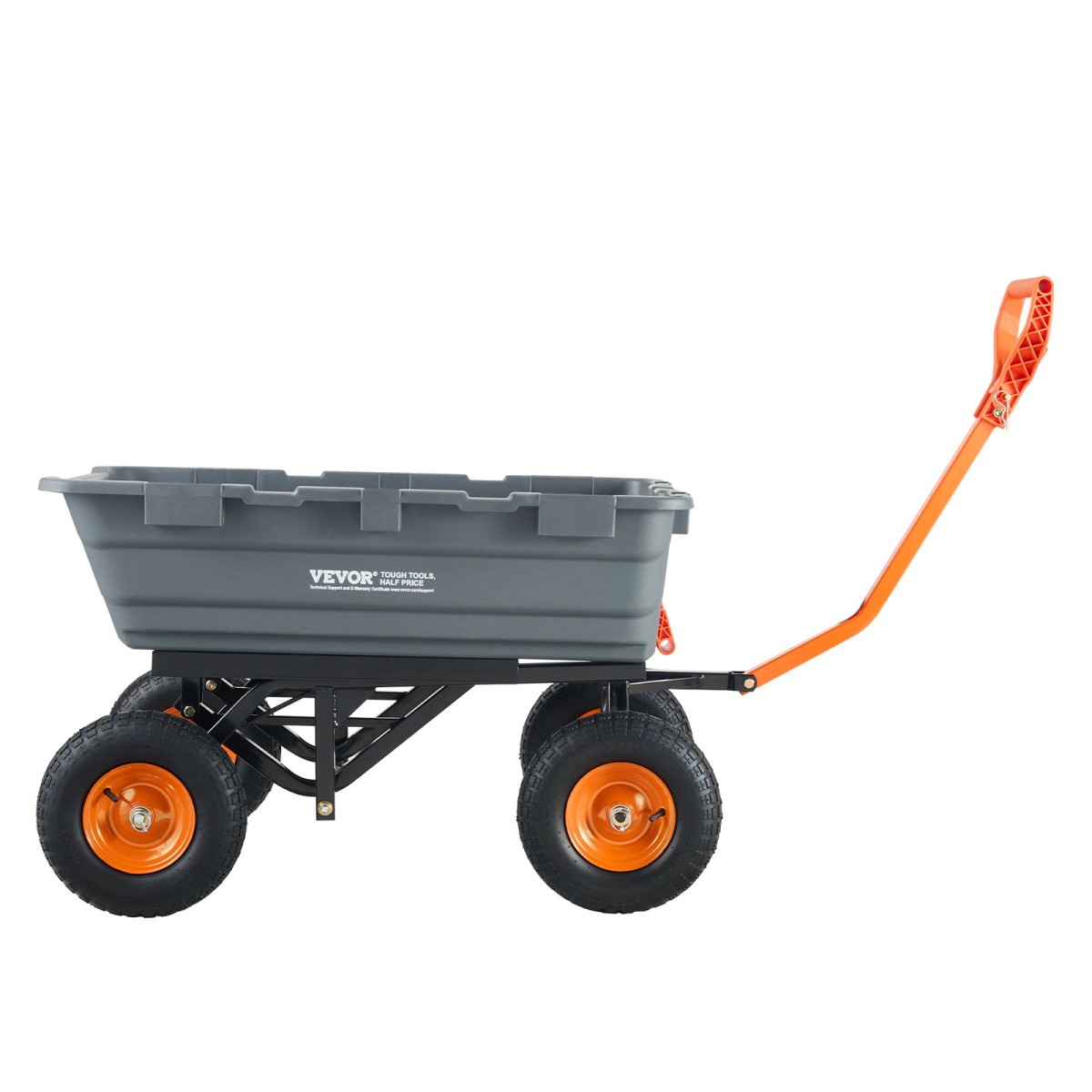 VEVOR Poly Garden Dump Cart Heavy-ty Yard Carts and Wagons 1500 lbs/680,4 kg 13"/33 cm Ελαστικά