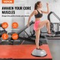 VEVOR Half Exercise Ball Trainer, 23 ιντσών Balance Ball Trainer, 660lbs Capacity Stability Ball, Yoga Ball with Resistance Bands & Foot Pump, Strength Fitness Ball for Home Gym, Full Body Workout, Γκρι