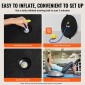 VEVOR Half Exercise Ball Trainer, 23 ιντσών Balance Ball Trainer, 660lbs Capacity Stability Ball, Yoga Ball with Resistance Bands & Foot Pump, Strength Fitness Ball for Home Gym, Full Body Workout, Γκρι