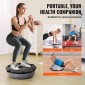 VEVOR Half Exercise Ball Trainer, 23 ιντσών Balance Ball Trainer, 660lbs Capacity Stability Ball, Yoga Ball with Resistance Bands & Foot Pump, Strength Fitness Ball for Home Gym, Full Body Workout, Γκρι