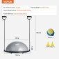 VEVOR Half Exercise Ball Trainer, 23 ιντσών Balance Ball Trainer, 660lbs Capacity Stability Ball, Yoga Ball with Resistance Bands & Foot Pump, Strength Fitness Ball for Home Gym, Full Body Workout, Γκρι