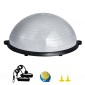 VEVOR Half Exercise Ball Trainer, 23 ιντσών Balance Ball Trainer, 660lbs Capacity Stability Ball, Yoga Ball with Resistance Bands & Foot Pump, Strength Fitness Ball for Home Gym, Full Body Workout, Γκρι