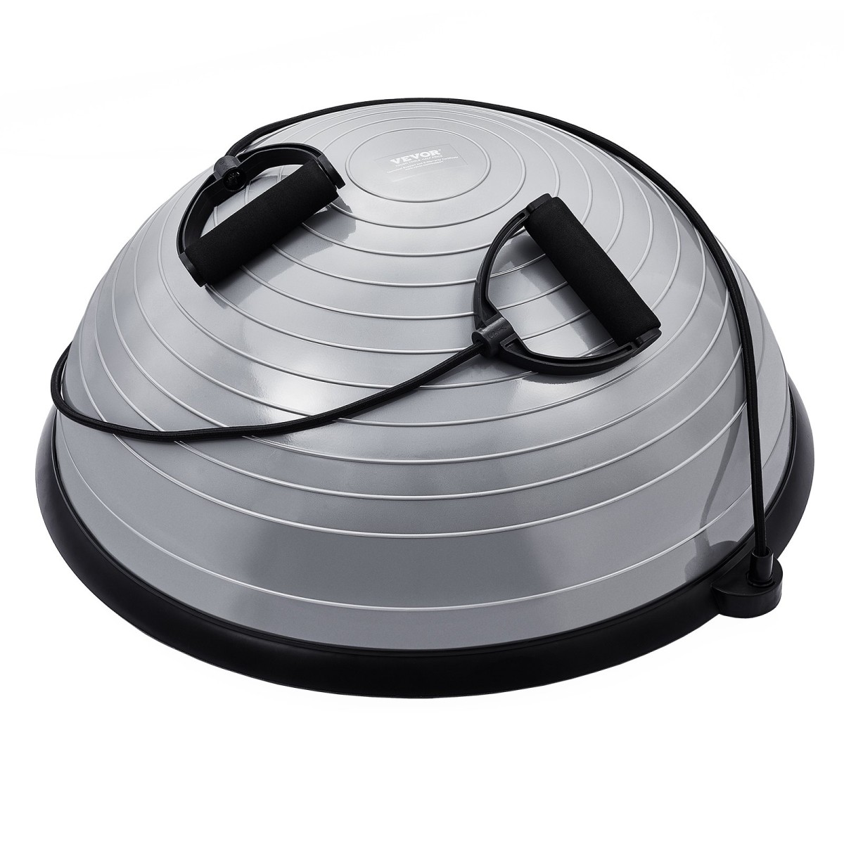 VEVOR Half Exercise Ball Trainer, 23 ιντσών Balance Ball Trainer, 660lbs Capacity Stability Ball, Yoga Ball with Resistance Bands & Foot Pump, Strength Fitness Ball for Home Gym, Full Body Workout, Γκρι