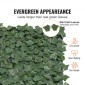 VEVOR Ivy Privacy Fence, 990 x 2490 mm τεχνητή πράσινη οθόνη τοίχου, πράσινος φράχτης κισσός με υφασμάτινη επένδυση και ενισχυμένη άρθρωση, ψεύτικο φράχτη διακόσμηση αμπελόφυλλων για εξωτερικό κήπο, αυλή