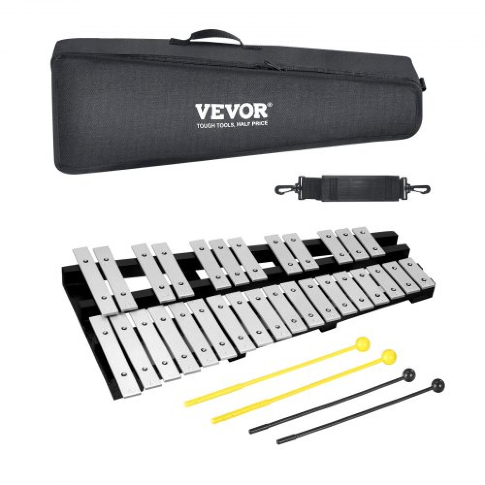 VEVOR 30 Note Glockenspiel Bell Kit, Όργανο κρουστών με σφύλες, ντραμς και τσάντα μεταφοράς, Επαγγελματικό σετ οργάνων κρουστών Glockenspiel Xylophone για μαθητές και ενήλικες