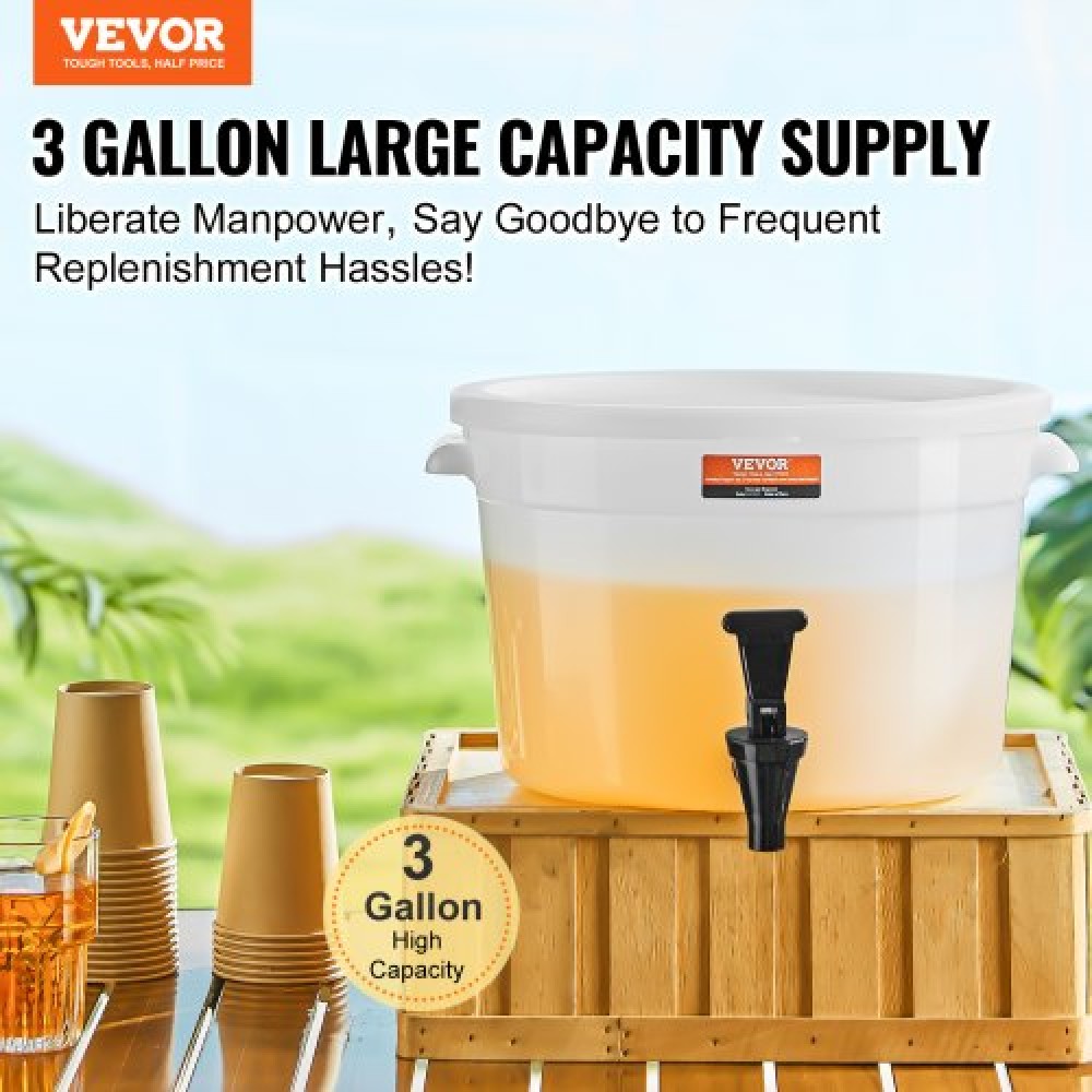 VEVOR Beverage Dispenser, 3 Gallon Dispensers Drink για πάρτι, Plastic Juice Dispenser με Spigot και καπάκι, Iced Tea Juice Water Dispenser, για εστιατόρια, ξενοδοχεία, πάρτι