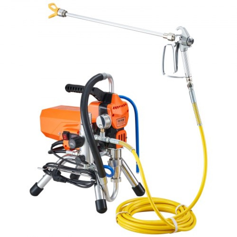Πιστόλι βαφής τοίχου VEVOR Airless με σωλήνα υψηλής πίεσης, Ψεκασμός υψηλής πίεσης μηχανής ψεκασμού, πιστόλι βαφής τοίχου 2000W για ψεκαστήρα βαφής με βάση το νερό και το λάδι για εσωτερικούς και εξωτερικούς χώρους