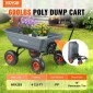 VEVOR Dump Cart, Poly Garden Dump Cart με εύκολο στη συναρμολόγηση ατσάλινο σκελετό, Dump wagon με 2-σε-1 Convertible λαβή, Utility Wheelbarrow 600 lbs, Ελαστικά 10 ιντσών