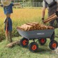 VEVOR Dump Cart, Poly Garden Dump Cart με εύκολο στη συναρμολόγηση ατσάλινο σκελετό, Dump wagon με 2-σε-1 Convertible λαβή, Utility Wheelbarrow 600 lbs, Ελαστικά 10 ιντσών