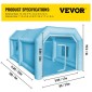 Φουσκωτή σκηνή VEVOR, 13 x 8 x 7 ft φουσκωτό θάλαμο ψεκασμού προσαρμοσμένη σκηνή, φουσκωτή σκηνή θαλάμου βαφής Σταθμός εργασίας 210D Oxford Fabric με 2 φυσητήρες
