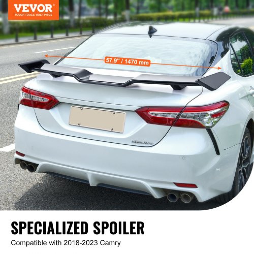 Αεροτομή αυτοκινήτου VEVOR GT, Spoiler 57,9 ιντσών, Συμβατό με Camry 2018-2023, Υλικό ABS υψηλής αντοχής, Βαφή ψησίματος, Πτέρυγα πίσω αεροτομής αυτοκινήτου, Αγωνιστικά σπόιλερ για αυτοκίνητα, γυαλιστερό μαύρο