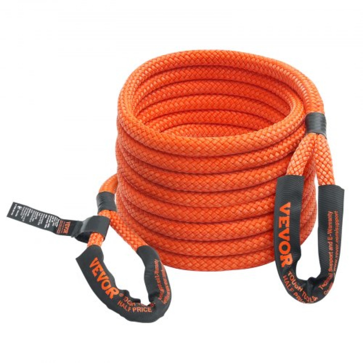 VEVOR 1" (2,54 cm) x 30'/9,1 m Kinetic Recovery Tow Rope 38.000 lbs/17.237,5 kg, Heavy-Duty Off Road Snatch Strap, Extreme Duty 30% Elasticity Energy Snatch Strap for Jeep Car SuV Truck ATV