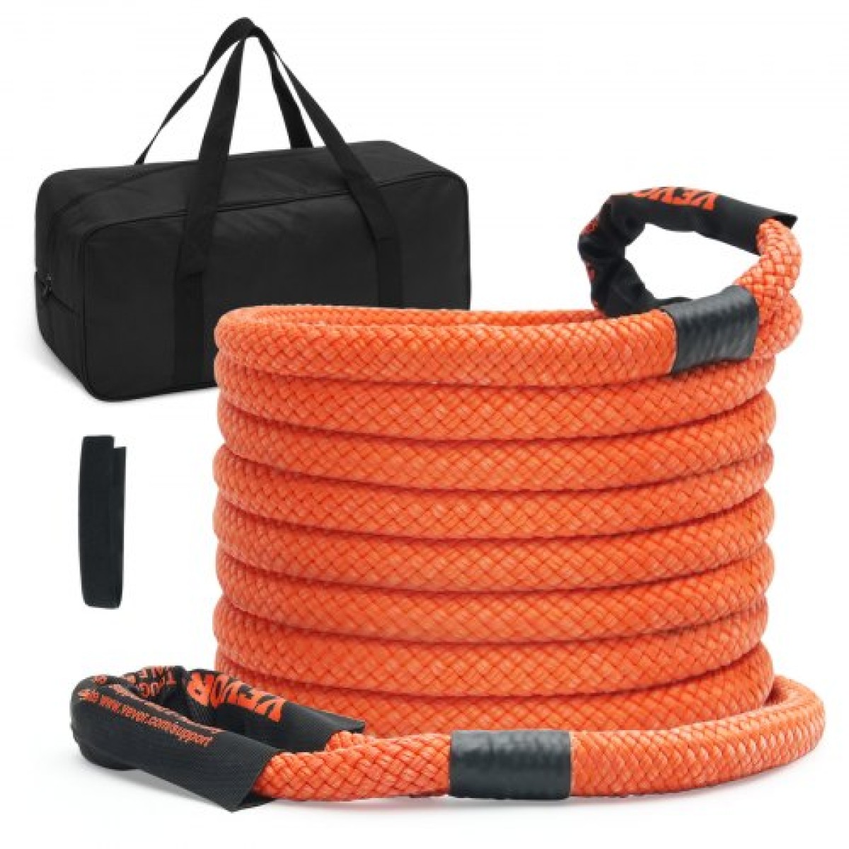 VEVOR 1" (2,54 cm) x 30'/9,1 m Kinetic Recovery Tow Rope 38.000 lbs/17.237,5 kg, Heavy-Duty Off Road Snatch Strap, Extreme Duty 30% Elasticity Energy Snatch Strap for Jeep Car SuV Truck ATV