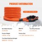 VEVOR 1" (2,54 cm) x 30'/9,1 m Kinetic Recovery Tow Rope 38.000 lbs/17.237,5 kg, Heavy-Duty Off Road Snatch Strap, Extreme Duty 30% Elasticity Energy Snatch Strap for Jeep Car SuV Truck ATV