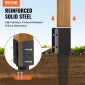 VEVOR Fence Post Anchor Ground Spike, 4 πακέτο 24 x 4 x 4 ίντσες εξωτερική διάμετρος (εσωτερική διάμετρος 3,5 x 3,5 ίντσες), μεταλλική μαύρη σκόνη με επίστρωση πάσσαλου, για κιγκλίδωμα κήπου κατάστρωμα γραμματοκιβωτίου