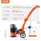 Μύλος δαπέδου σκυροδέματος VEVOR 7"/17,8 cm Walk-Behind Polisher 2,0HP Adjustable Machine