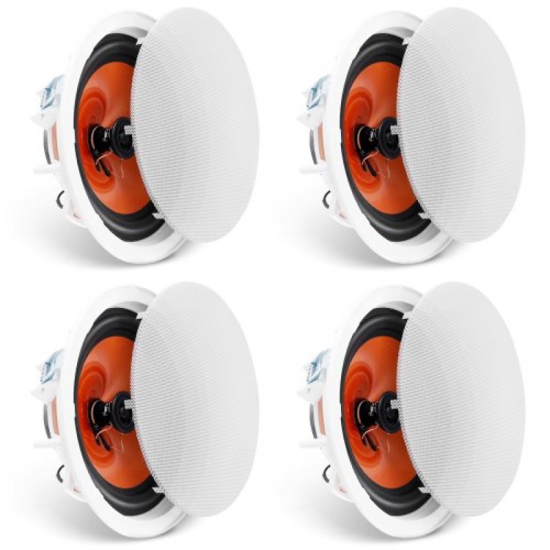 VEVOR 4PCs 8 in Ceiling Speakers 100W Flush Mount Ceiling & in-Wall Speakers