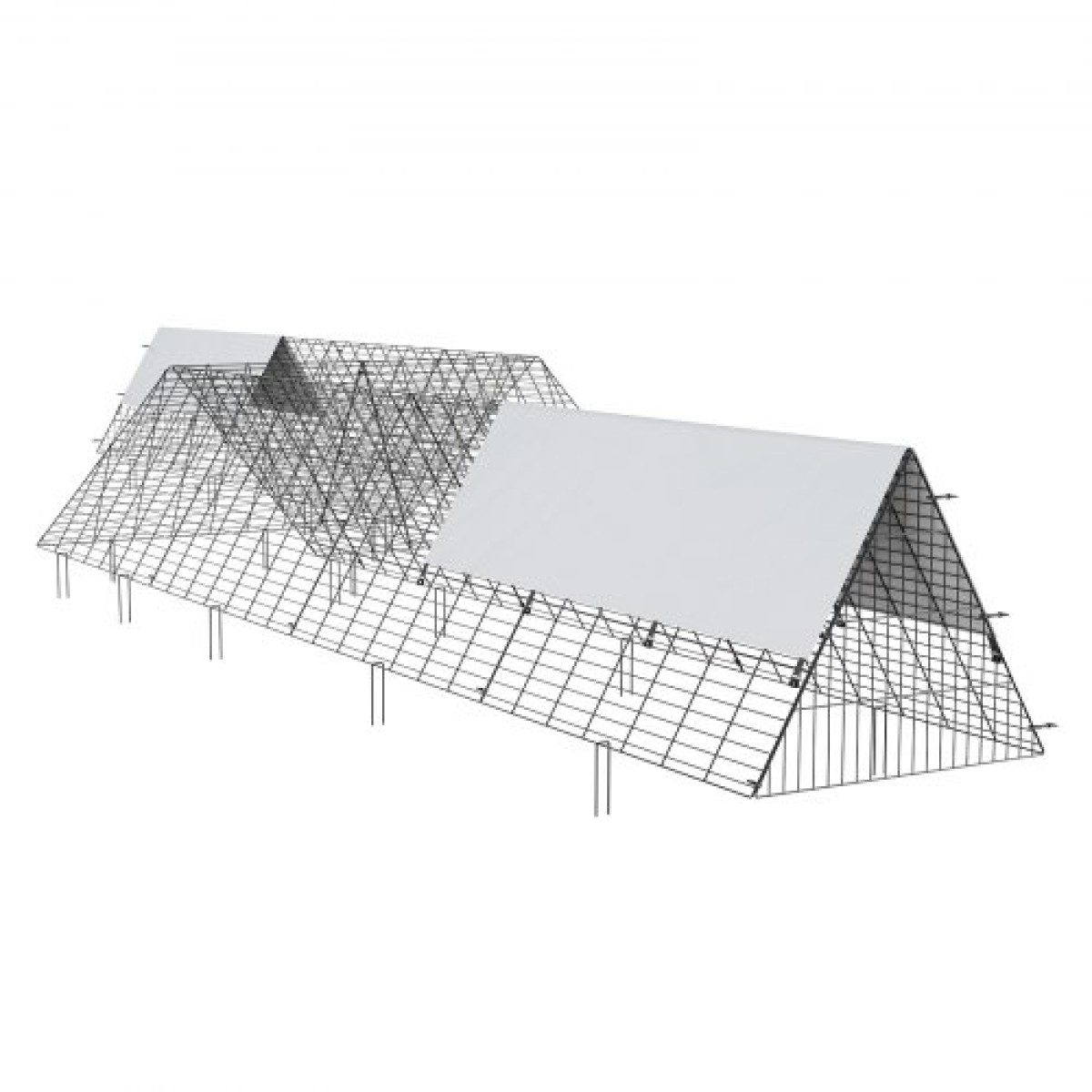 VEVOR Chicken Tunnels, 287 x 78,7 x 24,2 inch (LxWxH) Chicken Tunnels for Yard, Portable Chicken Tunnels for Outside with Corner Frames, 2 Set, Κατάλληλο για κοτόπουλα, πάπιες, κουνέλια