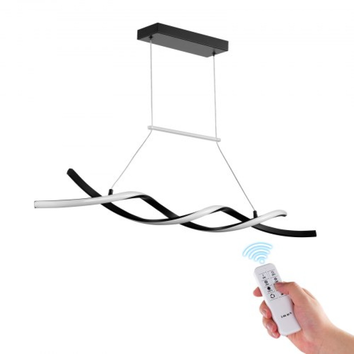 Φωτιστικά VEVOR Modern Chandelier, 24W, ρυθμιζόμενο φωτιστικό LED κρεμαστό με τηλεχειριστήριο αμπαζούρ σιλικόνης, ρυθμιζόμενο φωτιστικό οροφής φωτεινότητας θερμοκρασίας χρώματος 3000K-6000K για τραπεζαρία κουζίνας